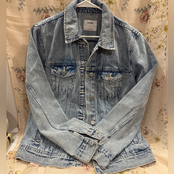 NWT Old Navy "US Flag" Jean Denim Jacket Medium Wash 100% Cotton Size Large - Picture 11 of 16